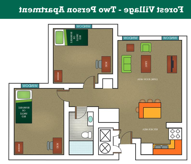 森林村-两人公寓平面图